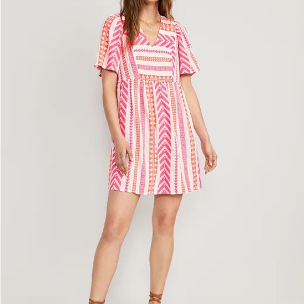 Viral V-Neck Mini Swing Dress